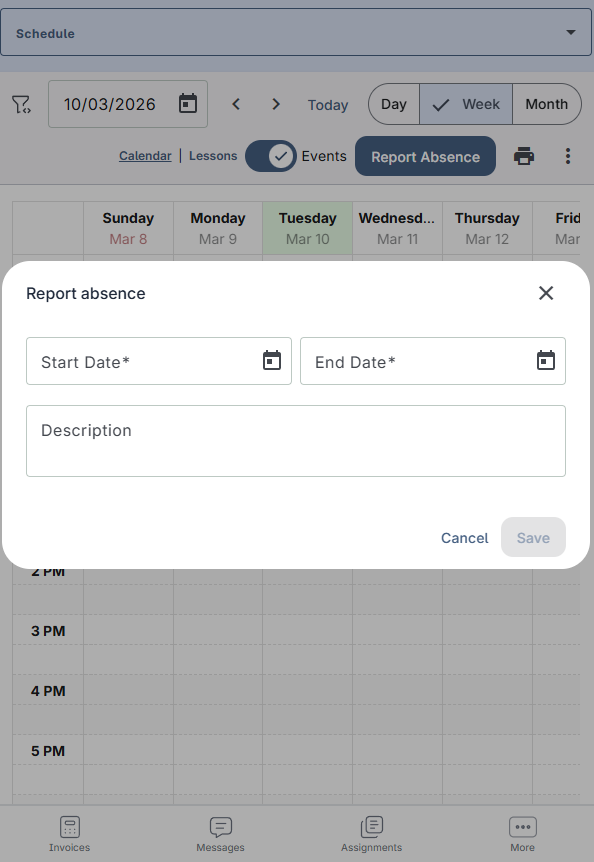 How to report an absence on the Al Huda Portal using a mobile phone